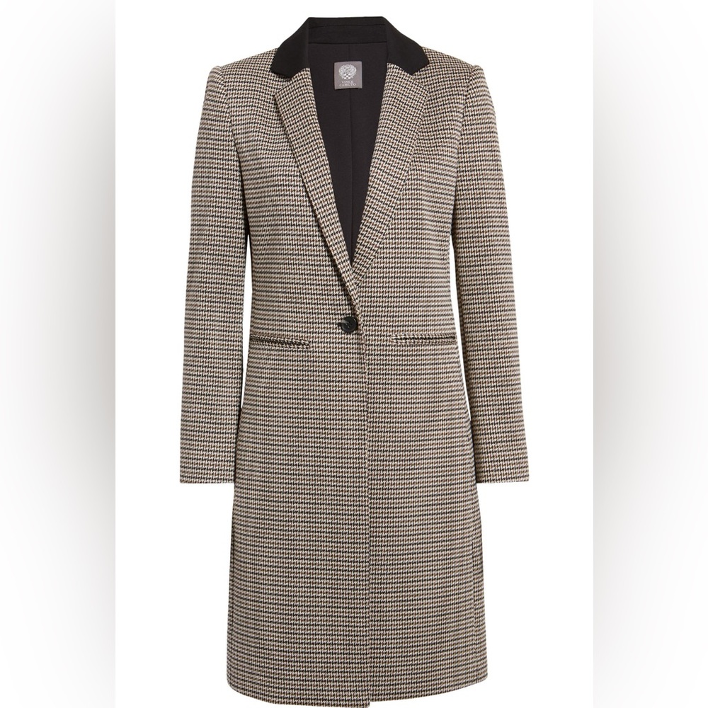 Notch collar heritage check topper coat